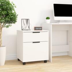 vidaXL Fișet mobil cu roți, alb, 45x38x54 cm, lemn prelucrat (811520) Dulap arhivare
