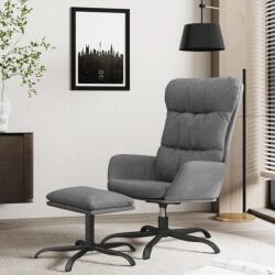 vidaXL Scaun de relaxare cu taburet, gri deschis, material textil (3097583)