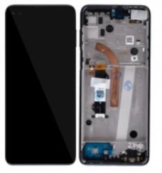 Motorola Moto G 5G Plus XT2075 előlap keret, lcd kijelző és érintőpanel fekete OEM