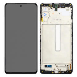 Samsung M536 Galaxy M53 5G Előlap Keret+LCD Kijelző+Érintőpanel, Fekete (GH82-28812A, GH82-28895A) Service Pack