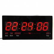 HOTAI IP-LD-4622 - Дигитален, диоден, стенен, LED часовник, вътрешен монтаж, с термометър, 220V, 46x22x2cm (IPLD4622)