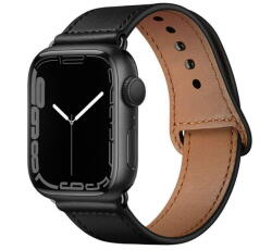 Tech-protect Curea piele Tech-Protect Leatherfit compatibila cu Apple Watch 4/5/6/7/8/SE 38/40/41mm Black (9490713928097)