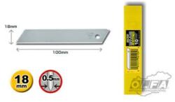 OLFA LB-SOL-10 nem tördelhető penge, ezüst színű, 18 mm, 10 db/csomag (LB-SOL-10) - ezermesterszerszam