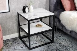 LuxD Design oldalsó asztal Latrisha 45 cm fehér - márvány utánzata
