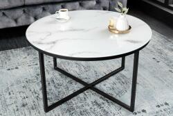 LuxD Design dohányzóasztal Latrisha 80 cm fehér - márvány utánzata