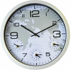 Adler Ceas de perete Adler 4 Timezone 30141 Silver D35 cm
