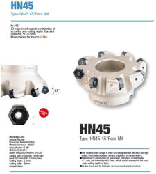 Derek 125mm 6 élű HNMX 0907 váltólapkás síkmaró - Derek