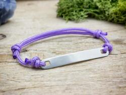 R. M. ékszer Gravírozható lapbetétes lila microcord karkötő (17939RM)