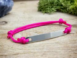 R. M. ékszer Gravírozható lapbetétes ciklámen microcord karkötő (17924RM)