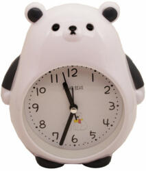 Pufo Ceas de masa desteptator pentru copii Pufo, model Ursuletul Grijuliu, 26 cm, alb/ gri