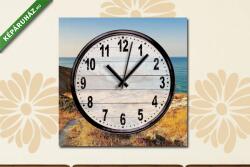 Vászonkép óra, Partner Kollekció: Út a tengeri sziklához (Ciprus)(25x25 cm C01)