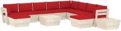 vidaXL Set mobilier din paleți cu perne, 12 piese, lemn molid 3063702