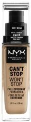 NYX Professional Makeup Can't Stop Won't Stop fond de ten 30 ml pentru femei 7.5 Soft Beige