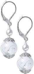 Lampglas Cercei eleganți WhiteRomance cu argint pur în perle Lampglas EV1