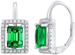 Silvego Cercei din argint PALOMA cu zircon verde LPSPE0455G