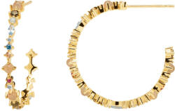 PDPAOLA Cercei placați cu aur cu inele de argint și zirconii sclipitoare HALO AR01-221-U