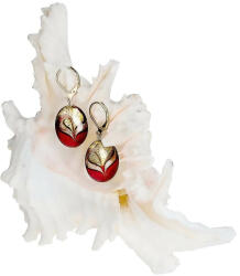 Lampglas Cercei eleganți Red Sea din perle Lampglas cu aur de 24 de carate EP25