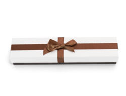 Beneto Cutie cadou albă cu panglica maro KP9-20