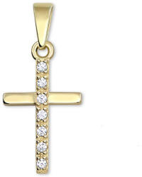 Soliter Brilio Pandantiv cu cruce din aur galben cu cristale 249 001 00565