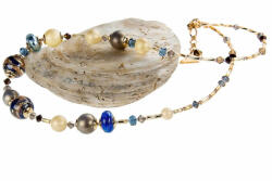 Lampglas Colier elegant Egyptian Romance cu aur de 24 de carate și argint în perle Lampglas NER1