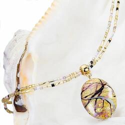 Lampglas Colier frumos pentru femeiRomantic Roots cu perla Lampglas cu aur de 24 de carate NP13