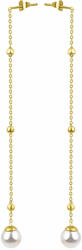 Troli Cercei lungi placați cu aur cu perlă VEDE0141G-PE