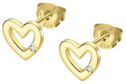 Lotus Silver Cercei fini placați cu aur in forma de inimi LP3217-4 / 2