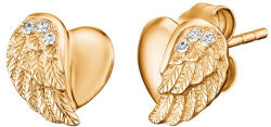Engelsrufer Cercei de argint placați cu aur Inima cu aripi înger și zirconi