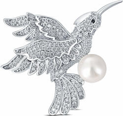 JwL Luxury Pearls Broșă fermecătoare placata cu aur cu perle reale Colibri JL0515