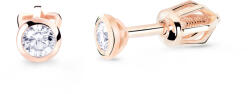 Cutie Diamonds Cercei minimaliști din aur roz cu diamante -30-00-X-4