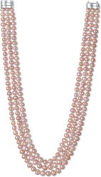 JwL Luxury Pearls Colier cu trei rânduri realizat din adevărate perle de râu roz JL0671