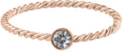 Troli Inel fin din oțel cu zirconiu transparent Rose Gold 60 mm