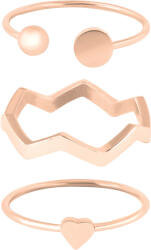 Troli Set de inele din oțel placate cu aur roz 60 mm