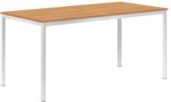 vidaXL Masă de grădină 160x80x75cm lemn masiv de tec & oțel inoxidabil (46519)