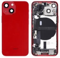  Apple iPhone 13 Mini 5.4" akkufedél (hátlap) kamera lencsével, középső keret alkatrészekkel piros (USA verzió) OEM