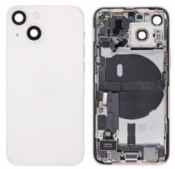 Apple iPhone 13 Mini 5.4" akkufedél (hátlap) kamera lencsével, középső keret alkatrészekkel fehér (USA verzió) OEM