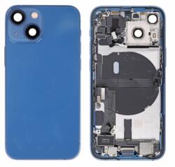  Apple iPhone 13 Mini 5.4" akkufedél (hátlap) kamera lencsével, középső keret alkatrészekkel kék (USA verzió) OEM