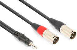 VONYX CX322-1 sztereo jelkábel (3, 5 mm Jack - 2x XLR papa) - (1, 5 m)