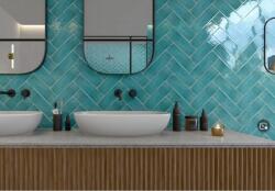  7, 5x23 VERMONT TIFFANY Prémium Design Vintage türkiz fürdőszoba csempe