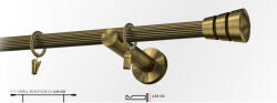 Casa Deco Logistics Galerie simpla picior universal striat CORSO 19 mm - aur antic