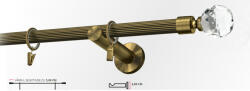 Casa Deco Logistics Galerie simpla picior universal striat KULA CRYSTAL 19 mm - aur antic