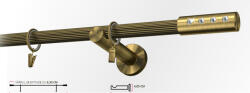 Casa Deco Logistics Galerie simpla picior universal striat ALLURE 19 mm - aur antic