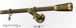 Casa Deco Logistics Galerie simpla picior universal striat SEVILLA 19 mm - aur antic
