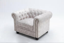  CHESTERFIELD design bársony fotel - beige (42312)