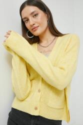 Abercrombie & Fitch kardigán gyapjú keverékből sárga, női, könnyű - sárga XS