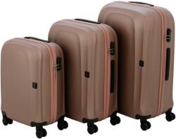 Kring Erica 3 részes bőrönd szett, ABS, S+M+L méret, Púderrózsaszín