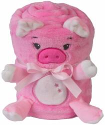 Babymatex Willy Pig pătură mini cu animal de pluș 85x100 cm