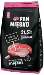 Pan Mięsko PAN MIĘSKO Carne de vițel cu prepeliță pentru căței XS 20kg