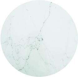 vidaXL Blat masă alb Ø80x1 cm sticlă securizată cu design de marmură (322250)