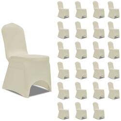 vidaXL Huse elastice pentru scaun, 24 buc. , crem (3051642)